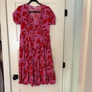 Karlie Pink and Red Floral Dress